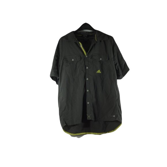 ADIDAS outdoor Climalite camping hiking fishing shirt mens size M green - Picture 1 of 6